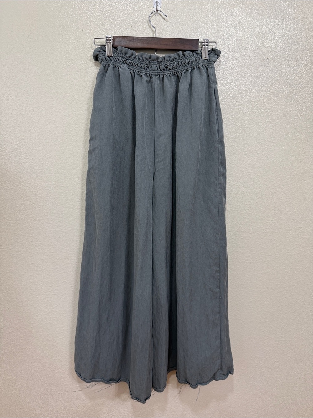 Zara High Waisted Drawstring Cinched Waist Wide Baggy Casual Pants Size Large - Picture 2 of 7